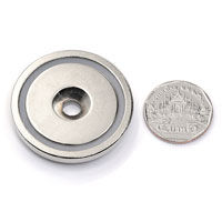 Neodymium Magnetic Cups ขนาด 42mm x 7.6mm รู 6.5mm