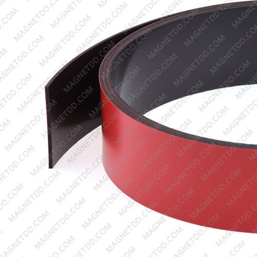 แม่เหล็กยาง เคลือบ PVC ขนาด 25mm x 1mm ยาว 1เมตร - สีแดง แม่เหล็กถาวรยาง Flexible Rubber Magnets