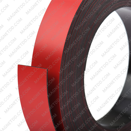 แม่เหล็กยาง เคลือบ PVC ขนาด 25mm x 1mm ยาว 10เมตร - สีแดง แม่เหล็กถาวรยาง Flexible Rubber Magnets