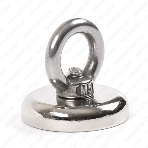 Mounting Magnet ขนาด 32mm x 6.80mm รู 5.5mm พร้อมห่วงสแตนเลส แม่เหล็กถาวรนีโอไดเมี่ยม NdFeB (Neodymium)
