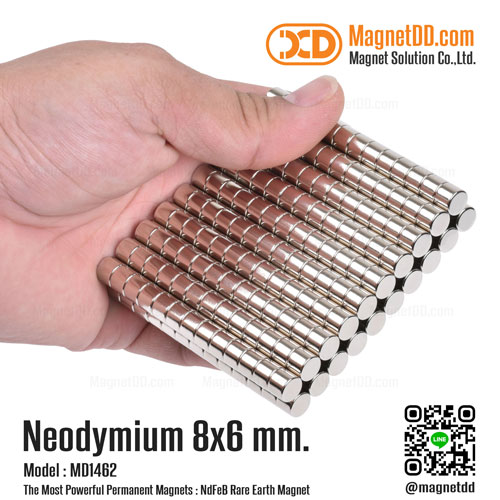 แม่เหล็กแรงสูง Neodymium ขนาด 8mm x 6mm