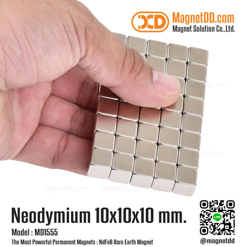 แม่เหล็กแรงสูง Neodymium ขนาด 10mm x 10mm x 10mm