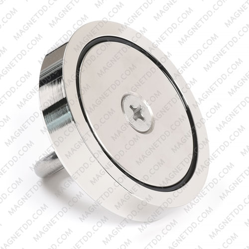 Mounting Magnet ขนาด 90mm x 18mm รู 10mm พร้อมห่วงสแตนเลส แม่เหล็กถาวรนีโอไดเมี่ยม NdFeB (Neodymium)