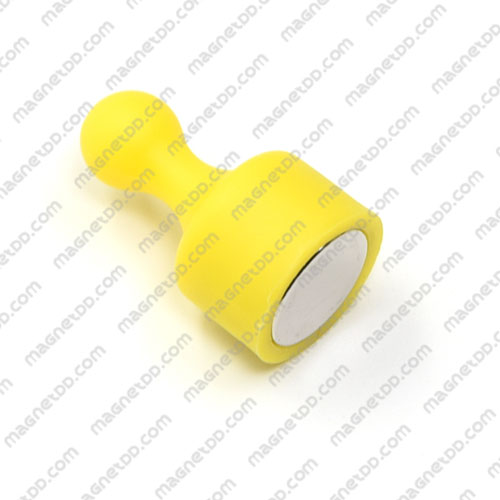 พินแม่เหล็กแรงสูง Magnetic Push Pins 12mm x 20mm สีเหลือง แม่เหล็กถาวรนีโอไดเมี่ยม NdFeB (Neodymium)