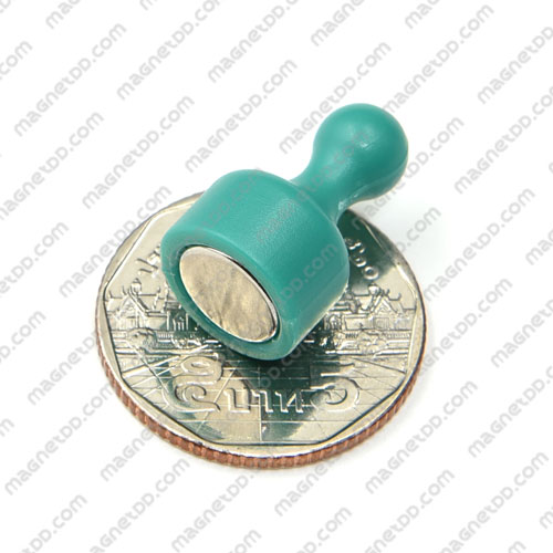 พินแม่เหล็กแรงสูง Magnetic Push Pins 12mm x 20mm สีเขียว แม่เหล็กถาวรนีโอไดเมี่ยม NdFeB (Neodymium)