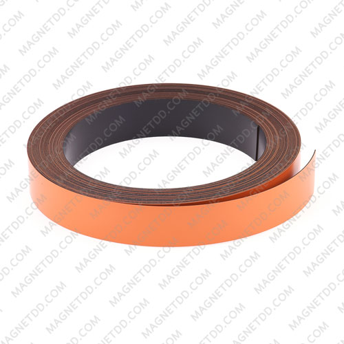 แม่เหล็กยาง เคลือบ PVC ขนาด 20mm x 0.5mm ยาว 25เมตร – สีส้ม แม่เหล็กถาวรยาง Flexible Rubber Magnets