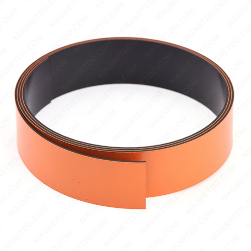 แม่เหล็กยาง เคลือบ PVC ขนาด 25mm x 1mm ยาว 1เมตร - สีส้ม แม่เหล็กถาวรยาง Flexible Rubber Magnets