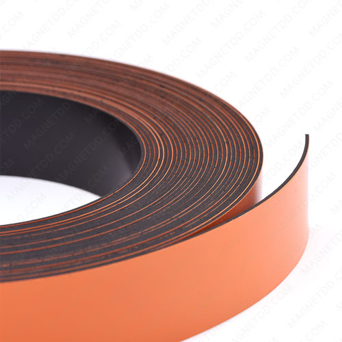 แม่เหล็กยาง เคลือบ PVC ขนาด 25mm x 1mm ยาว 10เมตร - สีส้ม แม่เหล็กถาวรยาง Flexible Rubber Magnets