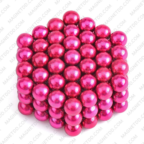 ลูกบอลแม่เหล็กแรงสูง Magnet Ball 5mm - สีชมพู ชุด 108 ชิ้น แม่เหล็กถาวรนีโอไดเมี่ยม NdFeB (Neodymium)