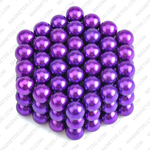 ลูกบอลแม่เหล็กแรงสูง Magnet Ball 5mm - สีม่วง ชุด 108 ชิ้น แม่เหล็กถาวรนีโอไดเมี่ยม NdFeB (Neodymium)