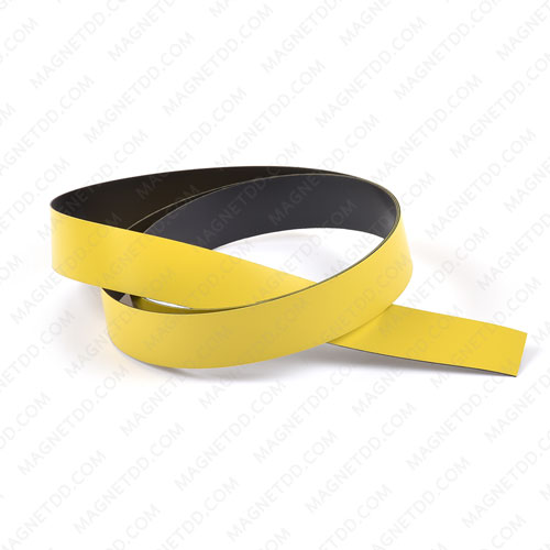 แม่เหล็กยาง เคลือบ PVC ขนาด 20mm x 0.5mm ยาว 1เมตร – สีเหลือง แม่เหล็กถาวรยาง Flexible Rubber Magnets