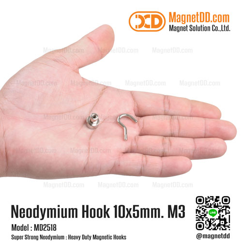 ชุดตะขอแม่เหล็กสูง Neodymium ขนาด 10x5mm M3 ตะขอแม่เหล็ก