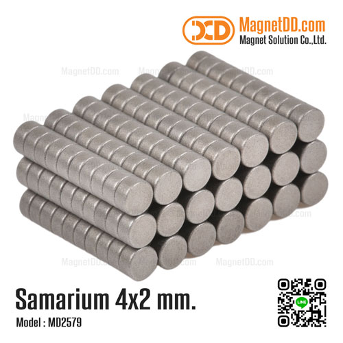 แม่เหล็กแรงสูงทนความร้อน Samarium Re ขนาด 4mm x 2mm