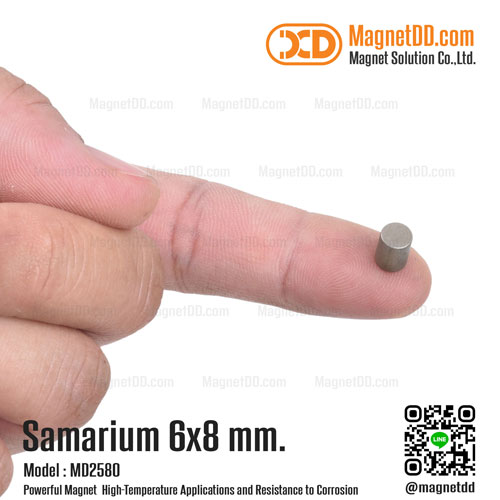 แม่เหล็กแรงสูงทนความร้อน Samarium Re ขนาด 6mm x 8mm