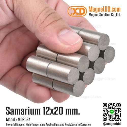แม่เหล็กแรงสูงทนความร้อน Samarium Se ขนาด 12mm x 20mm