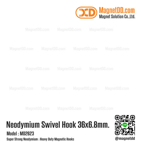 ชุดตะขอแม่เหล็กแรงสูง Neodymium แบบหมุนได้ ขนาด 36mm x 6.8mm