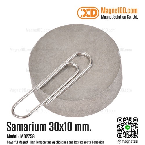 แม่เหล็กแรงสูงทนความร้อน Samarium 30mm x 10mm Se