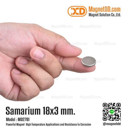 แม่เหล็กแรงสูงทนความร้อน Samarium 18mm x 3mm  Re