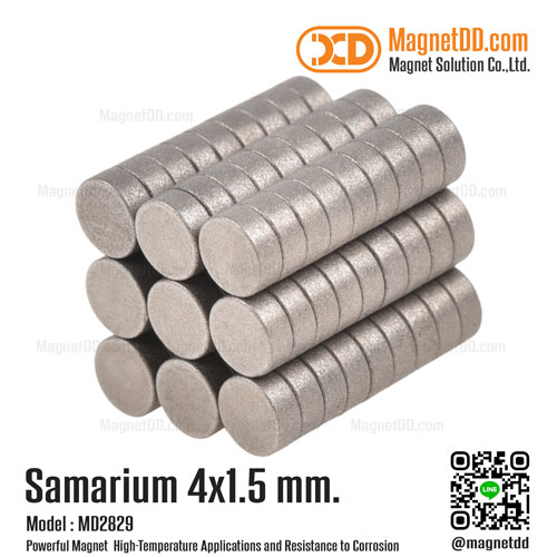 แม่เหล็กแรงสูงทนความร้อน Samarium Re ขนาด 4mm x 1.5mm เหล็กดูดทนความร้อน