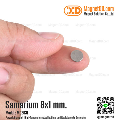 แม่เหล็กแรงสูงทนความร้อน Samarium Re ขนาด 8mm x 1mm