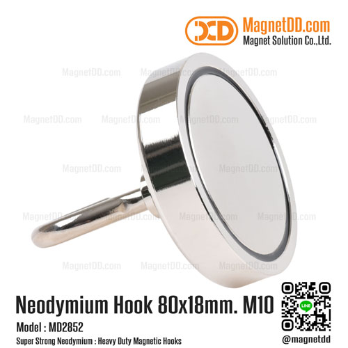 ชุดตะขอแม่เหล็กสูง Neodymium ขนาด 80x18mm M10 ตะขอแม่เหล็กแรงสูง