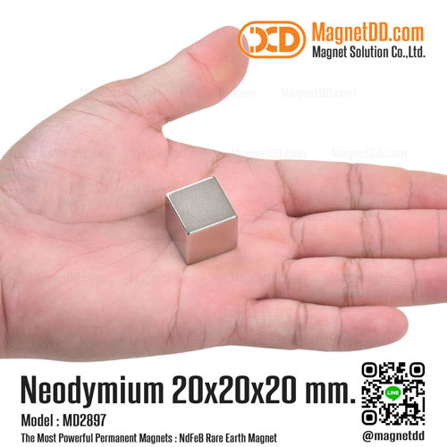 แม่เหล็กแรงสูง Neodymium ขนาด 20mm x 20mm x 20mm เหล็กดูดแรงสูง