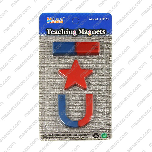 ชุดแม่เหล็กเพื่อการศึกษา 3ชิ้น Teaching Magnet - ดาว แม่เหล็กถาวรเฟอร์ไรท์ (แม่เหล็กดำ) Ferrite