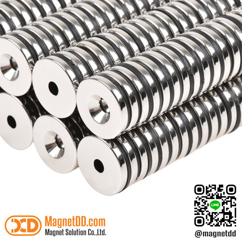 แม่เหล็กแรงสูง Neodymium ขนาด 20mm x 3mm รูขนาด 4.5mm : งาน Economy งานราคาประหยัด คุณภาพสูง