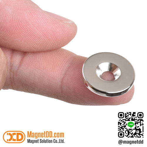 แม่เหล็กแรงสูง Neodymium ขนาด 20mm x 3mm รูขนาด 4.5mm : งาน Economy งานราคาประหยัด คุณภาพสูง