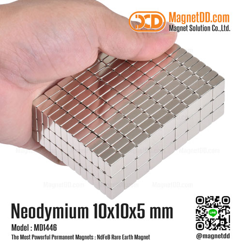 แม่เหล็กแรงสูง Neodymium ขนาด 10mm x 10mm x 5mm : งาน Premium งานคัดพิเศษ คุณภาพสูง