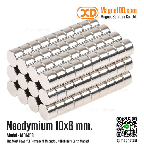 แม่เหล็กแรงสูง Neodymium ขนาด 10mm x 6mm : งาน Premium งานคัดพิเศษ คุณภาพสูง แม่เหล็กแรงดึงดูดสูง