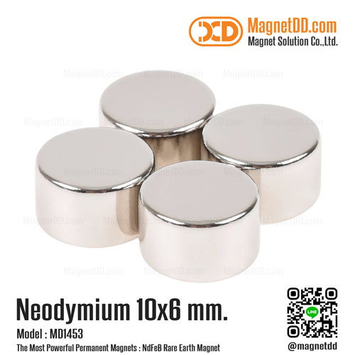 แม่เหล็กแรงสูง Neodymium ขนาด 10mm x 6mm : งาน Premium งานคัดพิเศษ คุณภาพสูง แม่เหล็กแรงดึงดูดสูง