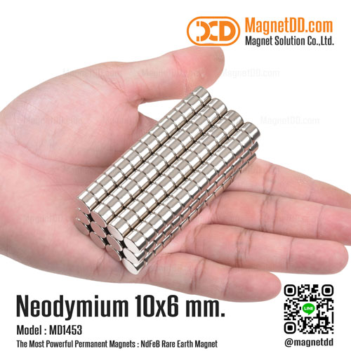 แม่เหล็กแรงสูง Neodymium ขนาด 10mm x 6mm : งาน Premium งานคัดพิเศษ คุณภาพสูง แม่เหล็กแรงดึงดูดสูง