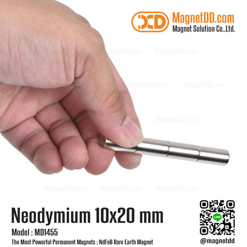 แม่เหล็กแรงสูง Neodymium ขนาด 10mm x 20mm