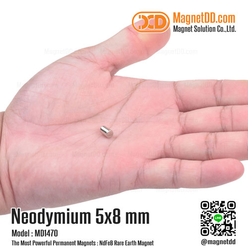 แม่เหล็กแรงสูง Neodymium ขนาด 5mm x 8mm : งาน Premium งานคัดพิเศษ คุณภาพสูง