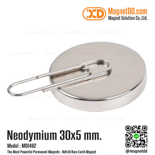 แม่เหล็กแรงสูง Neodymium ขนาด 30mm x 5mm : งาน Premium งานคัดพิเศษ คุณภาพสูง