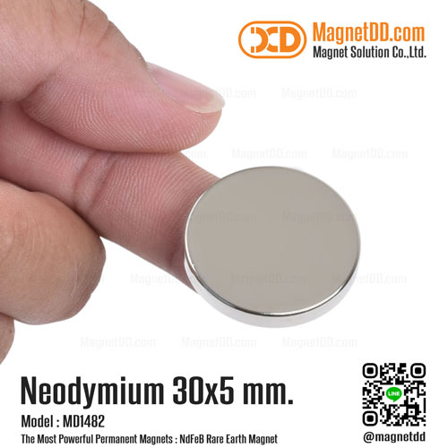 แม่เหล็กแรงสูง Neodymium ขนาด 30mm x 5mm : งาน Premium งานคัดพิเศษ คุณภาพสูง