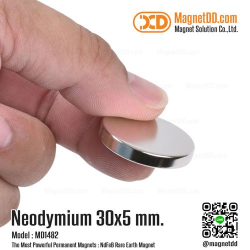 แม่เหล็กแรงสูง Neodymium ขนาด 30mm x 5mm : งาน Premium งานคัดพิเศษ คุณภาพสูง