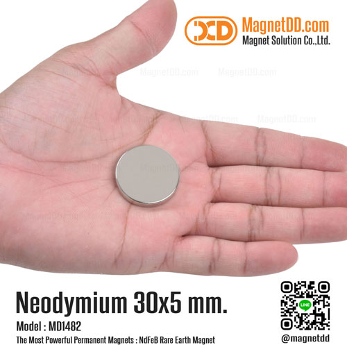 แม่เหล็กแรงสูง Neodymium ขนาด 30mm x 5mm : งาน Premium งานคัดพิเศษ คุณภาพสูง