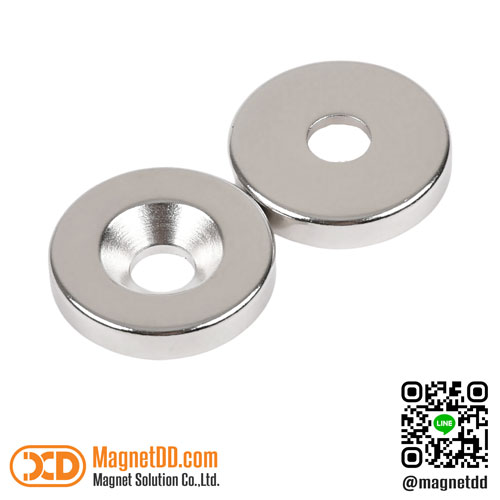 แม่เหล็กแรงสูง Neodymium 25mm x 5mm วงใน 7mm : งาน Premium งานคัดพิเศษ คุณภาพสูง