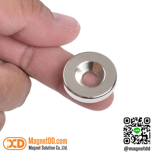 แม่เหล็กแรงสูง Neodymium 25mm x 5mm วงใน 7mm : งาน Economy งานราคาประหยัด คุณภาพสูง