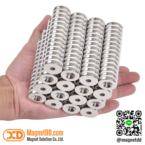 แม่เหล็กแรงสูง Neodymium 25mm x 5mm วงใน 7mm : งาน Economy งานราคาประหยัด คุณภาพสูง