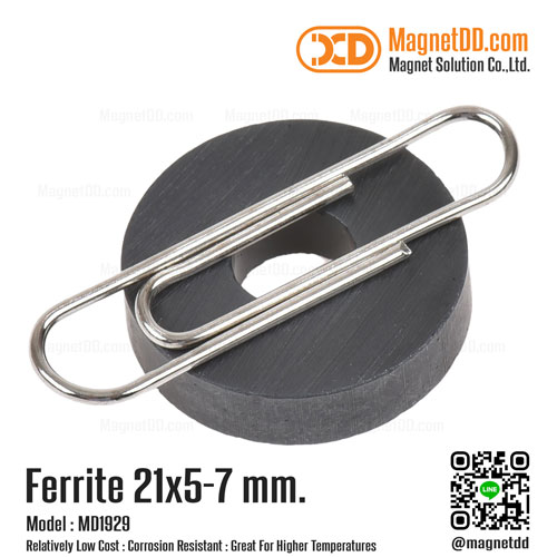 แม่เหล็กเฟอร์ไรท์ Ferrite ขนาด 21mm x 5mm วงใน 7mm