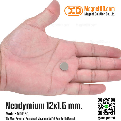 แม่เหล็กแรงสูง Neodymium ขนาด 12mm x 1.5mm
