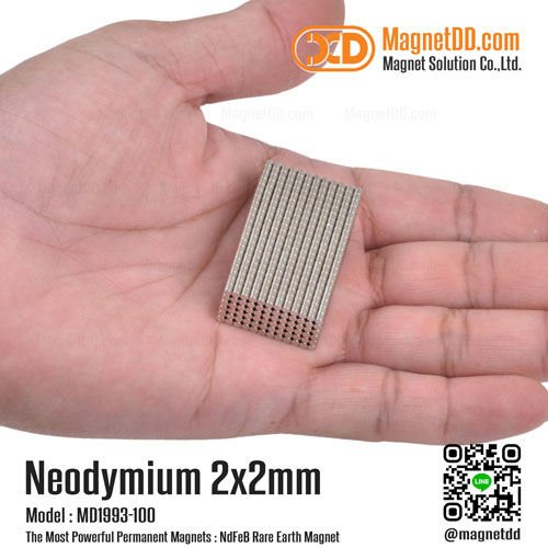 แม่เหล็กแรงสูง Neodymium ขนาด 2mm x 2mm - ชุด 100ชิ้น แม่เหล็กจิ๋ว