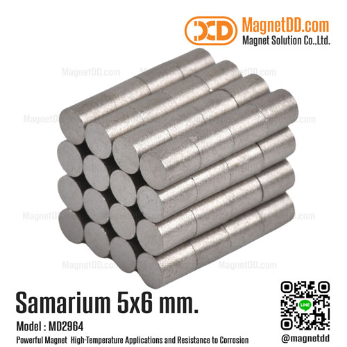 แม่เหล็กแรงสูงทนความร้อน Samarium Se ขนาด 5mm x 6mm