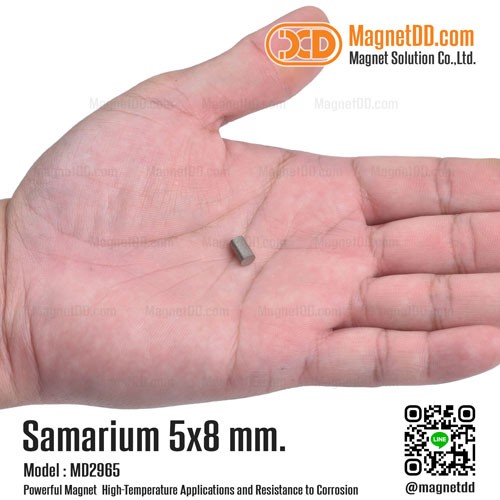 แม่เหล็กแรงสูงทนความร้อน Samarium Se ขนาด 5mm x 8mm เหล็กดูดทนความร้อนทรงกระบอก