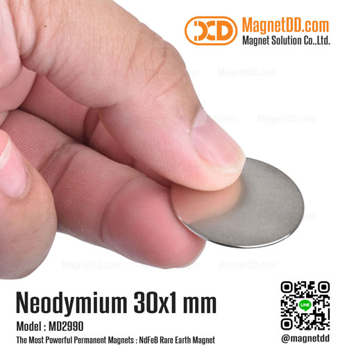 แม่เหล็กแรงสูง Neodymium ขนาด 30mm x 1mm