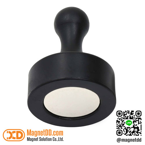 พินแม่เหล็กแรงสูง Magnetic Push Pin ขนาด 29mm x 38mm - สีดำ