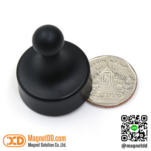 พินแม่เหล็กแรงสูง Magnetic Push Pin ขนาด 29mm x 38mm - สีดำ
